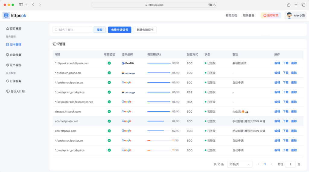 开源HTTPS证书管理系统-httpsok-SSL证书自动续期-连界优站